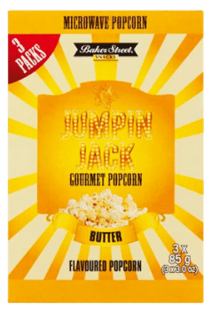 Jumpin Jack Butter Gourmet Microwave Popcorn 3 x 85g-No Background